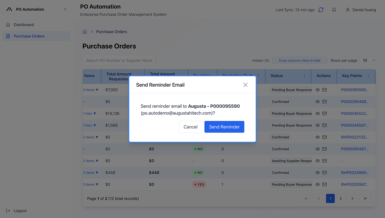 Targeted Supplier Follow-Up