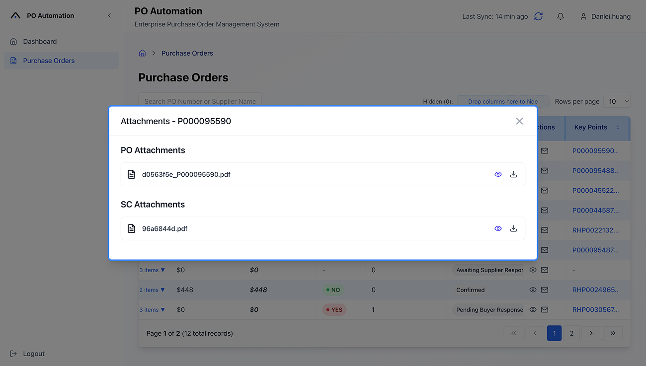 Instant Purchase Order Attachment Audit